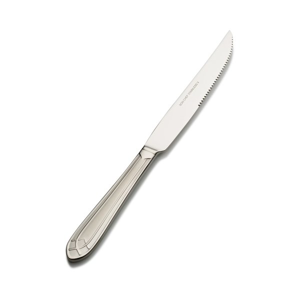 Bon Chef Viva, Steak Knife, Euro, Solid Handle, Satin Finish, 13/0, 10" , set of 12 S1415